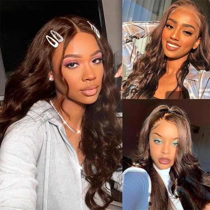 Brown Body Wave Bundle Chocolate Brown Human Hair Bundles Niegmeag Same Length 3 Bundles 14 14 14 Inch Double Weft Color 4 Body Wave Bundle 300g