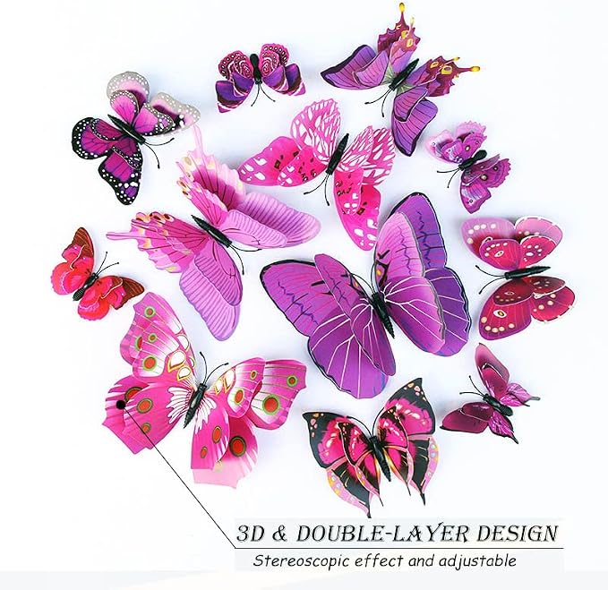 OPSEAM 3D Butterfly Wall Decor Butterfly Decorations Stickers - Image 4