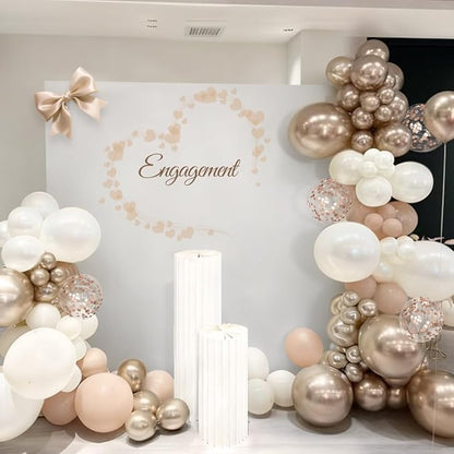 White Champagne Gold Balloon Garland Arch Kit - Image 5