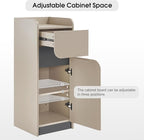 BarberPub Salon Spa Storage Cabinet, Barber Hair Stylist Station with 1 Drawer and 1 Cabinet, Beauty Salon Organizers 40” Tall DC2022 (Iron-Gray&Beige)