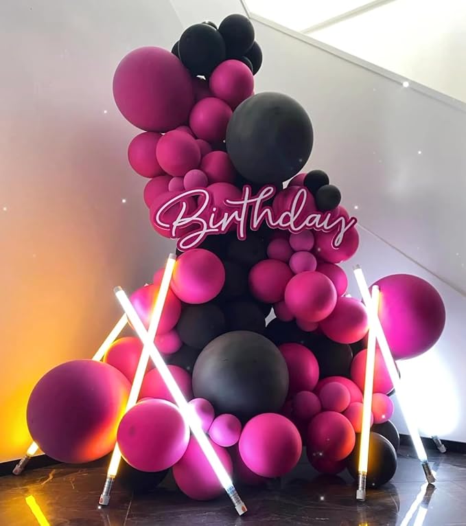 Hot Pink Balloons 12 inch, Hot Pink Latex 50pcs Party Balloons | Wedding - Image 3