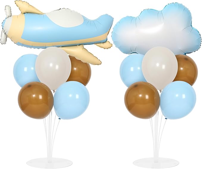 Airplane Baby Shower Birthday Party Decorations Balloons Stand Kit 2 Sets by Naozinebi