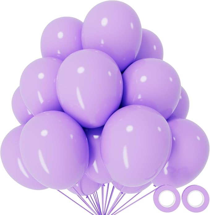 110pcs Pastel Purple Balloon 12 Inch, Pastel Purple Latex Balloons by KUULBELAballoons