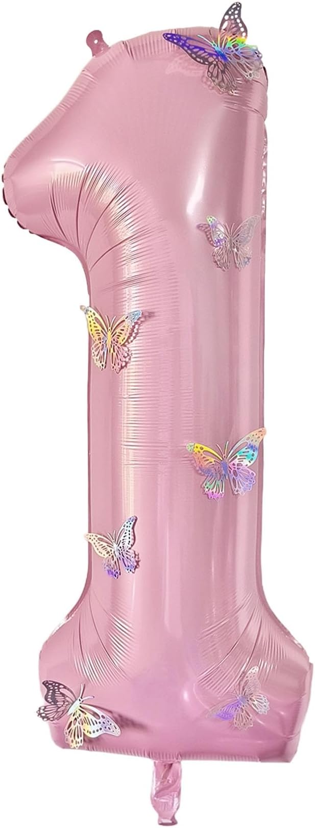 40 Inch Number Balloon Pink Large Mylar Foil Pink Number Balloons and Butterfly by GLASNES