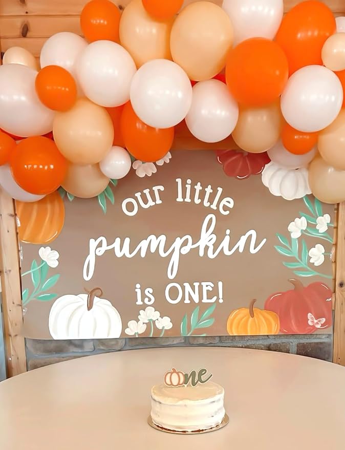 Orange and White Balloons, 12 Inch Fall Balloons - Image 2