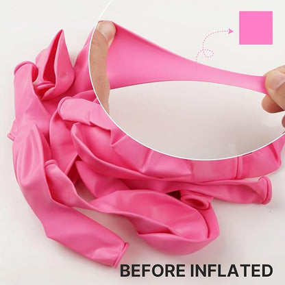 PartyWoo Pink Balloons 100pcs Matte Latex Helium Balloons 12 Inch | Girl Baby - Image 2