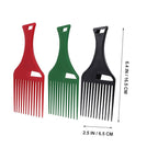 6pcs Plastic Hair Pick Combs for Afro Curly Hair Wide Tooth Detangling Accessories for Men and Women for Frizz Reduction and Smooth Styling