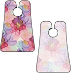Non-Stick Beard Bib for Shaving, Pink Gold Marble Ink Art Painting Watercolor Shave Bib, Waterproof Hair Catcher with Suction Cups, Grooming Apron Men Husband