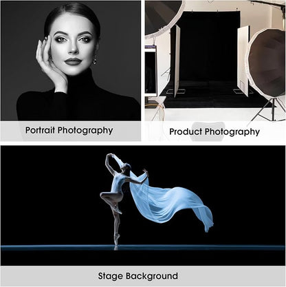 CPLIRIS 10x20ft Black Backdrop for Photography, Dual-Size Dual-Pocket Design - Image 8