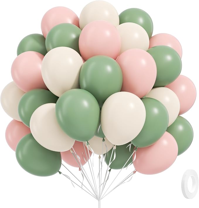 Pink and Green Balloons by Leraqertra
