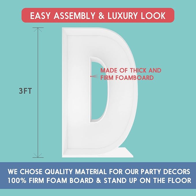 3FT Tall Mosaic Balloon Frame Letters Big Marquee Light Up Letters DIY Kit - Image 2