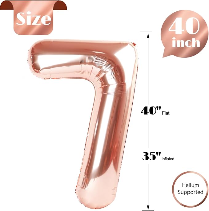 Rose Gold 7 Balloon - Image 5