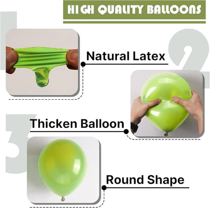 PartyWoo Lime Balloons 101pcs Green Light Green Color 12 Inch | Balloons - Image 8