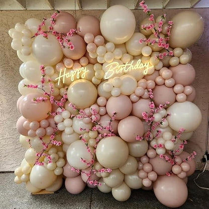 Pastel Orange Double Stuffed Balloons Different Size 115Pcs 5/10/12/18" Peach - Image 6