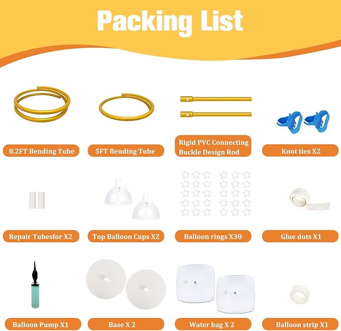 Bazen Balloon Arch Stand Kits Gold 8.2FT&5FT Half Arch Backdrop Stand | Balloon - Image 3