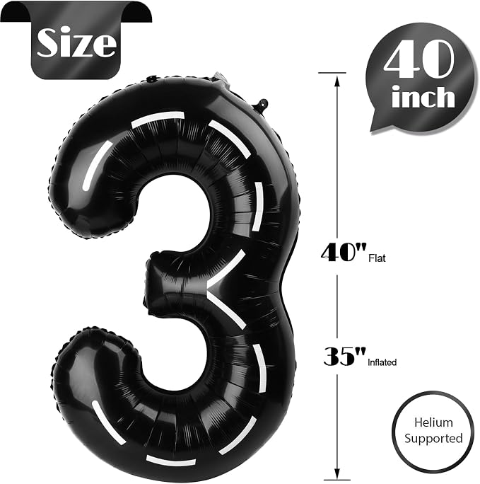 Race Car Number 3 Balloon 40 Inch - Image 5