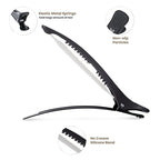 AIMIKE 12pcs Professional Hair Clips for Styling Sectioning, Non Slip Duck Billed Hair Clips with Silicone Band, Salon and Home Hair Cutting Clips for Hairdresser, Women, Men - Brown & Apricot & Black