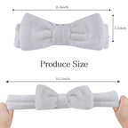 Casoty 6 Pcs Hair Band, Soft Coral Fleece Spa Headbands for Washing Face, Bow Hair Band, Makeup Headband, Skincare Headbands, Yoga, One Size Fits All, Grey, White, Black