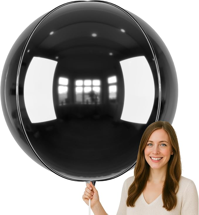50 Inch Giant Black Round Foil Balloons by vibzox