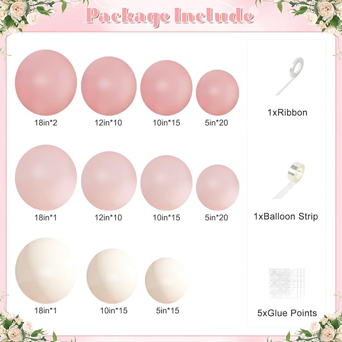 Pink Balloon Arch Kit for Baby Shower Bridal Shower Birthday Decorations | - Image 6