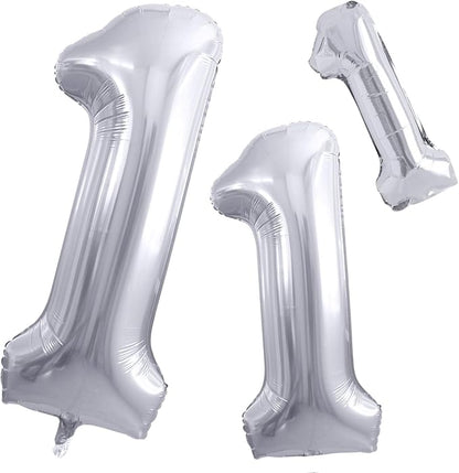 Silver Number 1 Foil Balloons, Huge Number Balloons by GOER