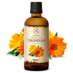 Calendula Oil 3.4 Fl Oz (100ml) - Calendula Officinalis Flower Extract – Infused - Almond Oil Base - 100% Pure & Natural - Marigold Oil – Benefits for Skin, Nails, Hair, Face, Body