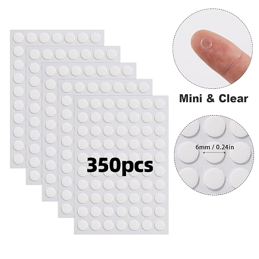 350pcs Clear Double-Sided Sticky Adhesive Dots, 6mm/0.24” Round Transparent - Image 2