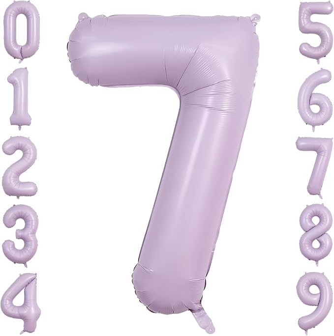 40" Pastel Purple Foil Number 7 Balloon by TNCDJKPA