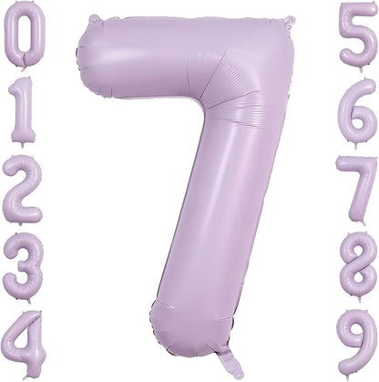 40" Pastel Purple Foil Number 7 Balloon by TNCDJKPA
