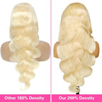 613 Lace Front Wig Human Hair 200 Density 613 Frontal Wig 13x6 HD Transparent Lace Blonde Wig Body Wave Full & Thick Hair 20 Inch