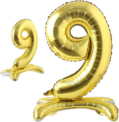 16" Standing Gold Alphabet Letter and Number Balloons Aluminum Hanging Foil by RUIANSI