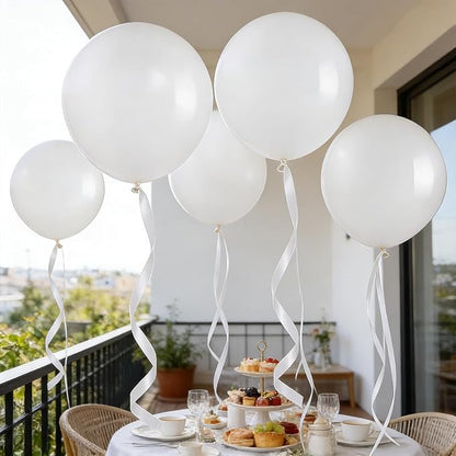 36 Inch White Balloons - Image 3