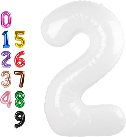 Number Balloons 2 Balloon 40 inch White by Enyeopd