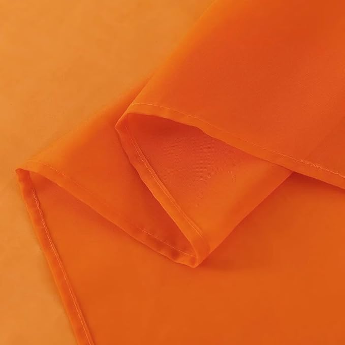 SpaceDresser Orange Sheer Curtains 4 Panels Rod Pocket Semi-Sheer Curtain 108 - Image 7