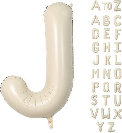 Biapian 40 Inch Letter J Balloons, Giant Cream J Foil Balloon, Big Single by BIAPIAN
