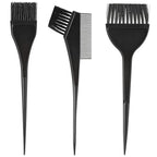 3 Pcs Black Hair Colour Brushes Kit, Professional Salon Hairs Dye Brush, Reusable Hair Colouring Brushes for Salons Beauty Shops Home, Tint Brush for DIY Projects Dyeing Foiling
