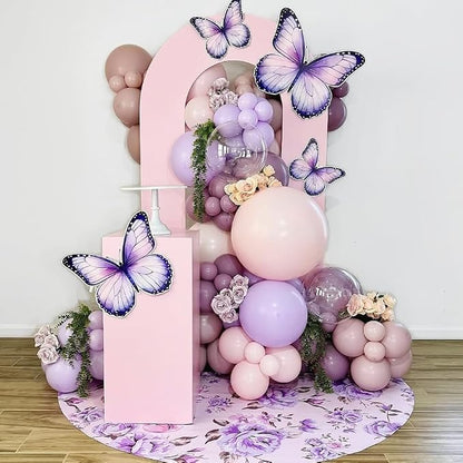 Butterfly Balloon Arch Kit, Metallic Pink Cream Balloons Foil Balloons - Image 5