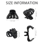9 PCS Medium Small Hair Claw Clips Strong Grip Octopus Clips for Women Girls Non-Slip Design for Thin Thick Hair (Black, Brown, Clear)