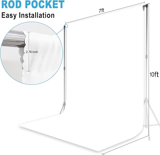 White Photography Backdrop for Photoshoot, 7x10 FT | Versatile Studio Photo - Image 2