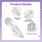 2 Inch Silver Grey Hair Clips Barrettes Metal Snap Clips for Women Durable Water Drop Ideal Hair Accessories for Hairdressing Wedding and Everyday Use 20 pcs
