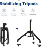 ZHOOGE Salon Tray Cart on Wheels with Stand Rack Tray, Premium Iron Alloy Tattoo Tray Height Adjustable Salon Service Tray with 360 Degree Mute Universal Tricycle for Tattoo Work, SPA and Dental Tray