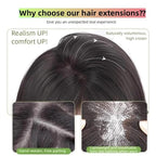 Anemone No Clips Human Hair Topper Piece Fringe Bangs for Women Wrap-Around Magic Paste with Invisible Lace for Natural Hair Loss Coverage (Dark Brown Lace Mid Bangs)