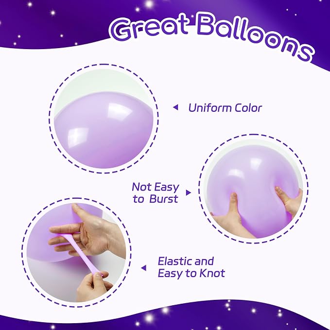 60pcs 12inch Purple and Gold Balloons - Image 3