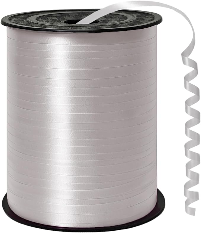 500 Yard White Curling Ribbon Balloon Ribbon 1/5 Inch Ribbon by Unknown