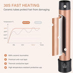 6 in 1 Hair Wand Curling Iron - Janelove 180-450℉ Long-Lasting Ceramic Hair Curlers, 0.35 to 1.25 inch Curling Wand Set for All Women, 110-220V Hair Waver with LCD- Gold