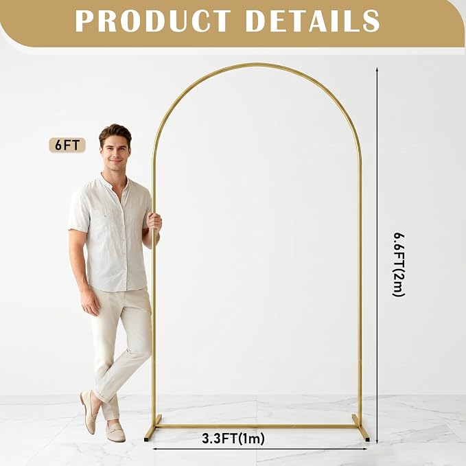 Metal Arch Backdrop Stand 6.6FT: Wedding Arch Frame - Image 7