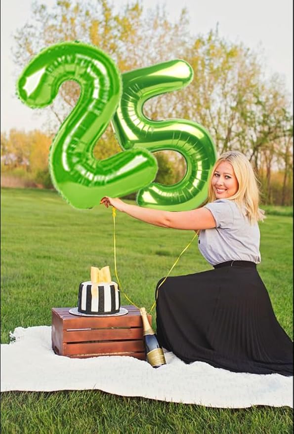5 Balloon Numbers, 40In Green Balloons - Image 3