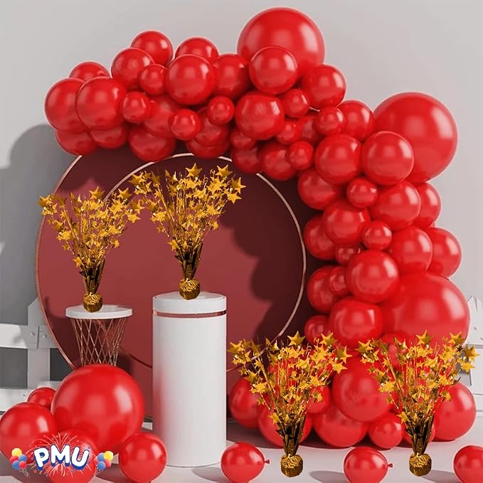 PMU 6 Pack Bursting Star Metallic Foil Spray Centerpiece- Metallic Orange - Image 3