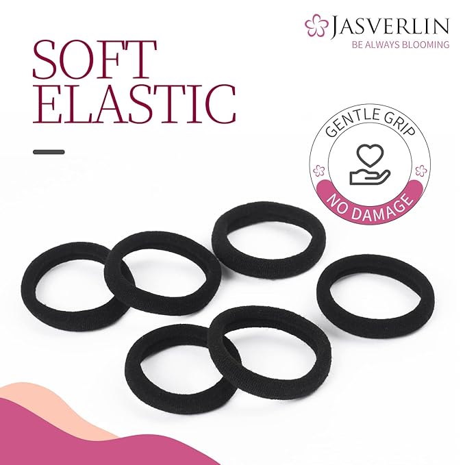 Blonde Hair Ties, Thick Seamless Cotton Elastic Hair Bands Scrunchies for Women, No Crease Damage Stretchy Ponytail Holders Accessories 100 pcs 1.5-inch
