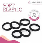 Soft Hair Ties - Seamless Cotton Elastic Bands for Women Girls, No Damage Ponytail Holders Small Scrunchies for Thick Curly Thin Hair Assorted 1.5 inch 100 Pcs (Baby Color)